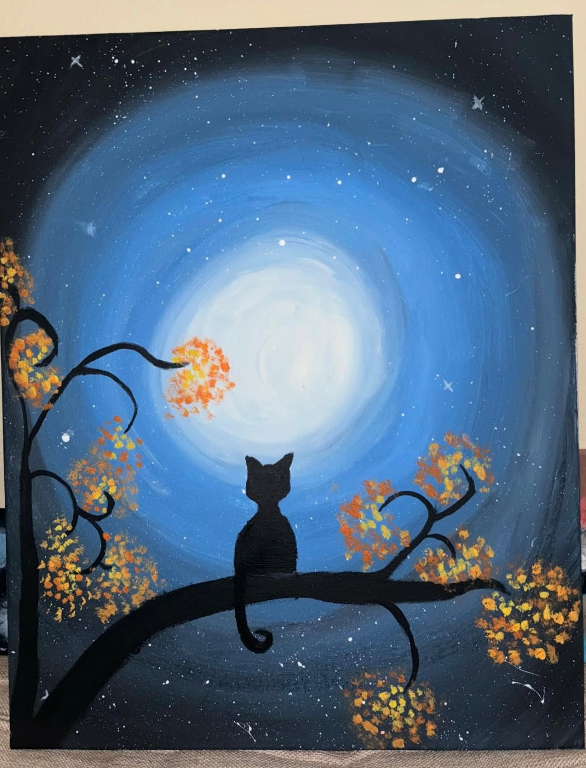 The cat and the moon 16x20